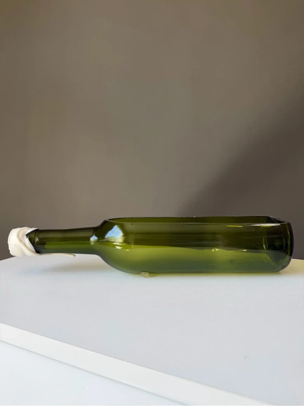 Handcrafted Wine Bottle Planter & Candle Home Accents handmade